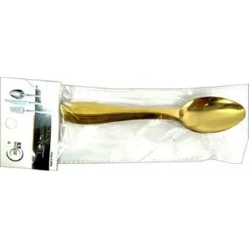 Příbor ZLATÉ DEZERTNÍ LŽIČKY PŘÍBORY SADA ZLATÝCH LŽIČEK LESKLÉ 6 KS