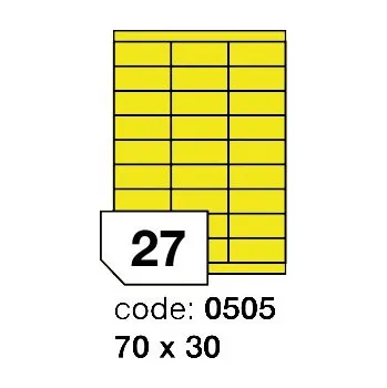 Speciální papír Samolepící etikety Rayfilm Office 70x30 mm 100 archů, fluo žlutá, R0131.0505