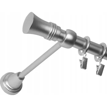 GARNÝŽ JEDNOŘADÁ 260 CM 19 MM CHROM MAT PRINCE TICHÉ KROUŽKY SE ŽABKAMI