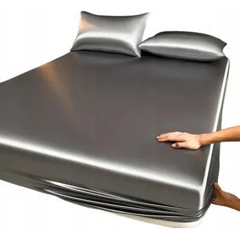 Prostěradlo KLOUZAVÉ LESKLÉ SATÉNOVÉ PROSTĚRADLO S GUMOU 90x200 HEDVÁBNÝ SATÉN