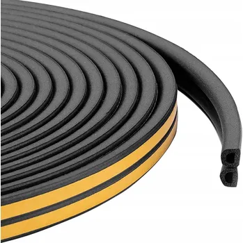 Těsnění do okna a dveří Těsnění do oken a dveří TYP D 6x9mm 10 metrů Samolepicí