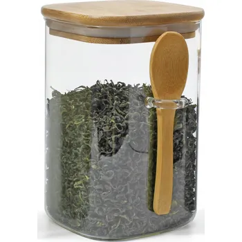 Dóza na potraviny Skleněná zavařovací sklenice Maxxo Bamboo 1000 ml s bambusovým víčkem a lžičkou