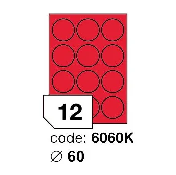 Samolepící etiketa Samolepící etikety Rayfilm Office průměr 60 mm 100 archů, matně červená, R0122.6060K