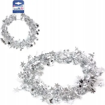 Stříbrný girlanda s pěti hvězdami na dekoraci