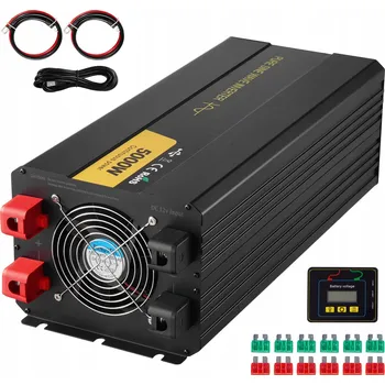 Měnič napětí SucceBuy Měnič Napětí Napětí 51,5x20,5x16,2CM 230V AC 10KW 4xLCD zásuvky