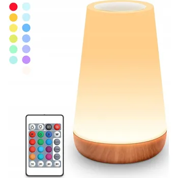 Lampička NOČNÍ LAMPA LED VÍCEBAREVNÁ USB DÁLKOVÝ OVLADAČ DOTYK NABÍJECÍ 13 BAREV