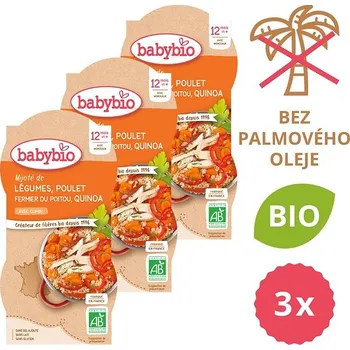 BABYBIO Zelenina s kuřetem a quinoa 3× (2× 200 g)