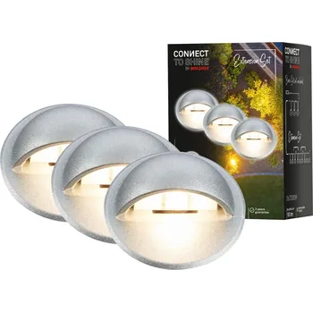 Venkovní osvětlení BRILONER CONNECT TO SHINE prodlužovací sada Teak 3ks LED zapuštěných svítidel do země, IP65 - BRILONER BRI 3923034