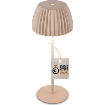 Lampička BRILONER Nabíjecí stolní lampa Riffle - 36,5 cm, 2W, 200lm, IP44, bezdrátová, LED, stmívatelná, dotykový vypínač, béžová - BRILO BRILO 7553011