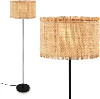 Stojací lampa BRILONER Borra stojanová lampa, stínidlo ze slámy, nožní vypínač, přírodní - BRILONER BRI 1854014