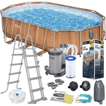 Bazén Zahradní bazén s kovovou konstrukcí 610 x 366 x 122 cm 13v1 Bestway 56719N