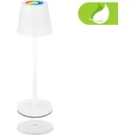 BRILONER Cilano RGBW stolní bezdrátová lampa IP44, stmívatelná, vč. nabíjecí základny, bílá - BRILO BRILO 7517016
