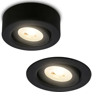 BRILONER LED vestavné / přisazené bodové svítidlo – pr.9mm, stmívatelné, 5W, 230V, teplá bílá, nastavitelné, černá - BRILONER BRI 7990015