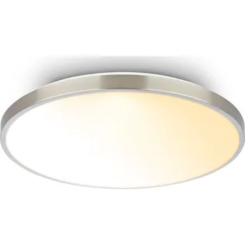 BRILONER Competo stropní svítidlo pr.38 cm - 24W, 2600lm, stmívatelné, dálkový ovladač, CCT teplá/neutrální bílá, matný nikl - BRILO BRILO 3906012