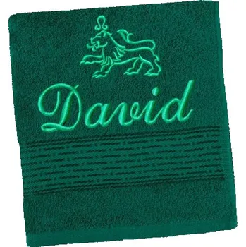 Froté osuška proužek s výšivkou jména a znamení zvěrokruhu - 70x140 cm - Zelená - Bellatex