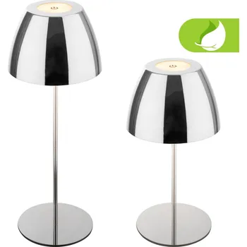 Lampička BRILONER Serina LED bezdrátová stolní lampička IP44, stmívatelná, dotykový vypínač, chrom - BRILO BRILO 7522118