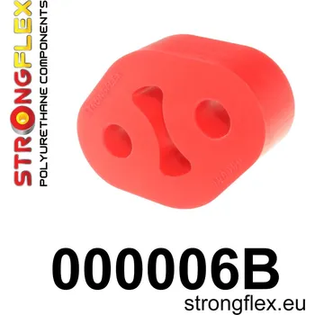 Silentblok nápravy 000006B: Strongflex Držák tlumiče výfuku 47mm 12mm Red