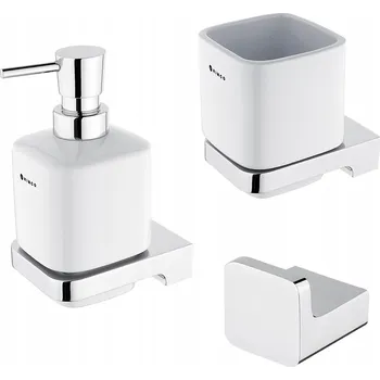 Dávkovač mýdla Sada koupelnových doplňků Nimco, 3 kusy, stříbrná