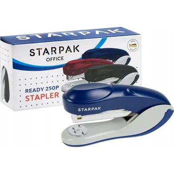 Děrovačka Střední KANCELÁŘSKÁ SEŠÍVAČKA tmavě modrá STARPAK sešívačka na PAPÍR, až 16 listů