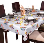 Vánoční Ubrus 120x260 Velikonoce Velikonoční zajíček, bílá barva VN5