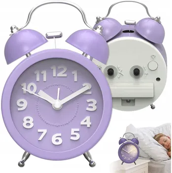 Hodiny RETRO BUDÍK KLASICKÉ HODINY S NOČNÍ LAMPOU 8,5*5,2*12,5 CM VYSOKÝ