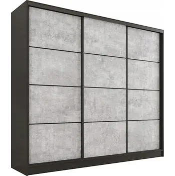 Šatní skříň Šatní skříň HARAZIA 200, černý mat/beton