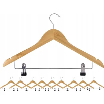 Věšák Dřevěný věšák Gockowiak se skřipci, 10 ks, béžové odstíny