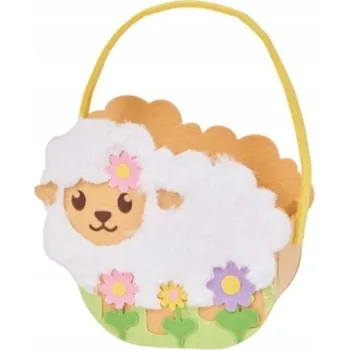 Velikonoční dekorace Košík Košíček Velikonoční Plstěný Beránek DEKORACE SVÁTEČNÍ