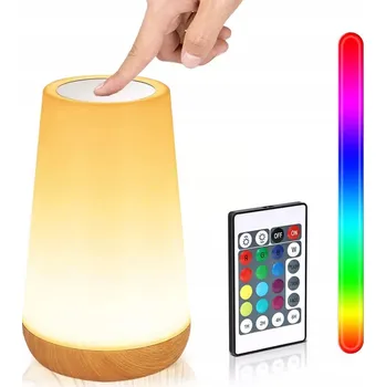Lampička NOČNÍ LAMPA LED RGB STMÍVATELNÁ PRO DĚTI S DOTYKOVÝM SENZOREM + DÁLKOVÝ OVLADAČ