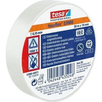 Lepicí páska Elektroizolační páska Tesa Professional, 19 mm x 20 m, bílá