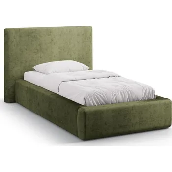 Postel Zelená čalouněná jednolůžková postel s úložným prostorem s roštem 90x200 cm Amy – Micadoni ID_1831992