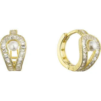 Náušnice Pozlacené kroužky s perličkou 11807.1