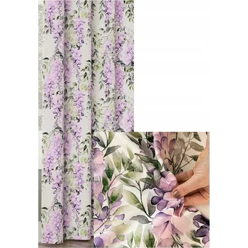 Obraz Závěs Květy růží Fialová Jemná Lející Páska na Žabky Tunel š.100x140