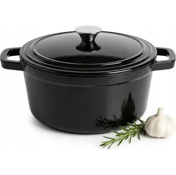 Hrnec HRNEC 4.5 L ČERNÝ S VÍKEM PRO ELEKTRICKÉ KUCHYNĚ