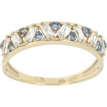 Prsten Zlatnictví U Kostela Zlatý prsten s bílými a modrými zirkony 2339bmž 52 4705-25222108