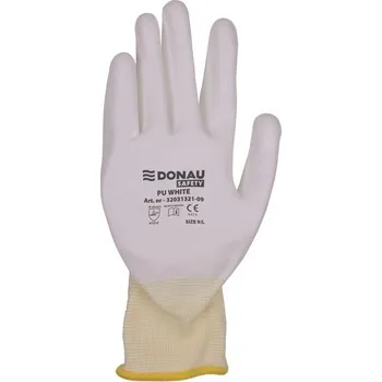 Pracovní rukavice Rukavice Donau Safety PU - bílé, vel. 8