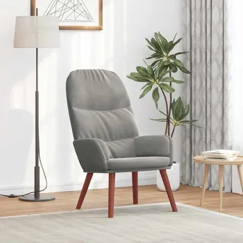 Křeslo vidaXL Relaxační křeslo samet [4102611] Barva: světle šedá