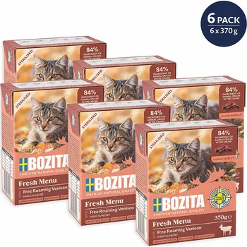 Krmivo pro kočku Bozita kousky v želé sterilised s jelenem 6x370 g