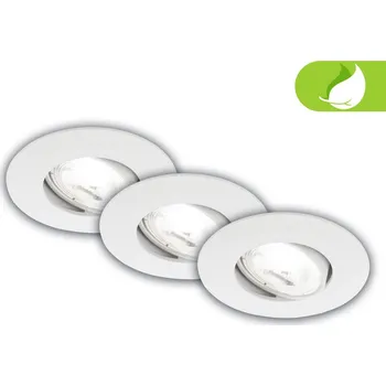 Bodové svítidlo BRILONER 3ks sada LED vestavné bodové svítidlo EEK A 9mm, nastavitelné, ploché, 2W, 4000K, bílé - BRILO BRILO 7989036