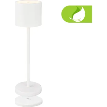 Lampička BRILONER Sigo LED stolní lampička bezdrátová IP44, stmívatelné, s nabíjecí základnou, bílé - BRILO BRILO 7521016
