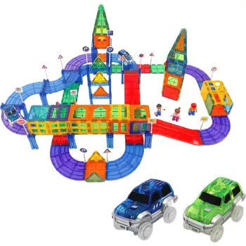 ostatní stavebnice Stavebnice GEM magnetická hra Závodní dráha 121 dílků + 2x závodní vůz