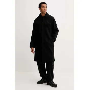 Dámské oblečení Kabát s příměsí vlny adidas Originals P Ess Overcoat JW0120 černá 99X, vel. M