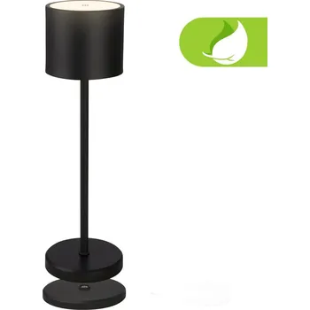 Lampička BRILONER Sigo LED stolní lampička bezdrátová IP44, stmívatelné, s nabíjecí základnou, černá - BRILO BRILO 7521015