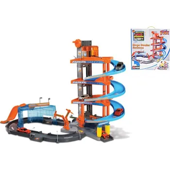 Příslušenství k autodráze BBURAGO Garáž pro autíčka Mega + 2 ks auta 27618