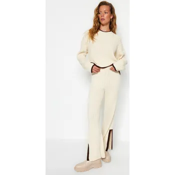 Čepice Trendyol Stone Roving Color Block Pletený Vrchní Set Trendyol krémová 2391755