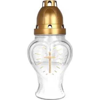 Svíčka Lampička hřbitovní OSVÍCENÍ skleněná litý vosk 80gd8,5x18cm