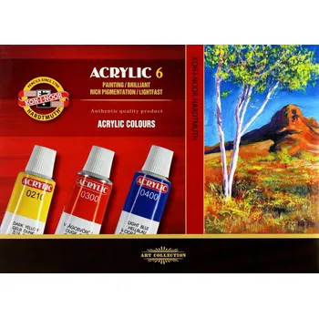 Vodová barva Akrylové barvy Koh-I-Noor 6 ks x 16 ml