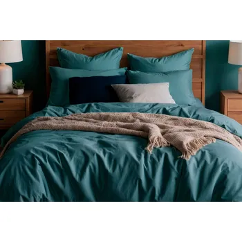 Povlečení DARRÉ Bavlněné povlečení Jednobarevné perkálové - oceán Velikost: 140 x 200 + 70 x 90