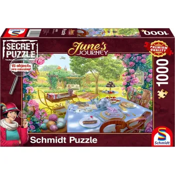 Puzzle Schmidt Spiele 1000dílné Puzzle Schmidt Spiele - PQ Puzzle 1000dílné Puzzle ČERVNOVÁ CESTA (Tajné Puzzle ) Čaj v zahradě