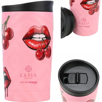 Termoska Růžový TERMOHRNEK z oceli 350 ml termoska na kávu čaj 6h/12h